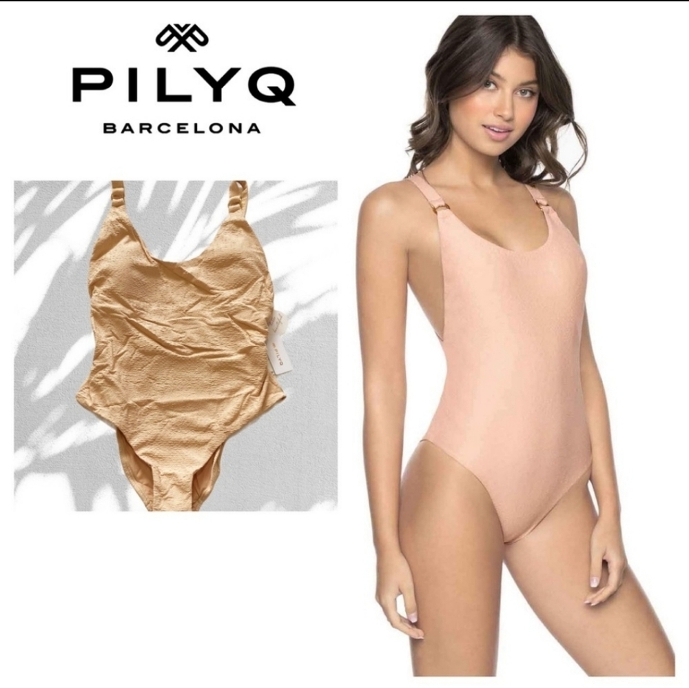 PILYQ Swim Pink Sand Hailey Cheeky One piece